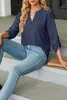 ASKSA Damen Bluse V-Ausschnitt Einfarbig Oberteile Elegant Produktbild-Vorschau 4