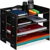 Relaxdays Briefablage, Büro Organizer aus MDF, A4 Papier, 3 Produktbild-Vorschau 1