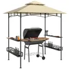 A grill pavilion with a barbecue grill and accessories, set against a white background. Produktbild-Vorschau