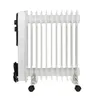 A white oil-filled radiator with black wheels and controls, shown from the side against a white background. Anteprima dell’immagine prodotto
