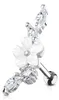 Helix Piercing „Perlmutt Blume mit Zirkonia“ Klar Produktbild-Vorschau 1