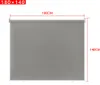 A gray roller blind is shown, with dimensions indicated by red lines and text. Voir les images du produit