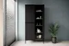 Vitrine Nicole geriffelt teilverglast 100x200x45 cm Produktbild-Vorschau 5