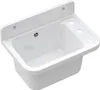 A white sink with a backsplash and a drain is shown against a white background. Anteprima dell’immagine prodotto