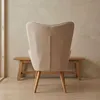 MENZZO Fauteuil scandinave + pouf Lylou Tissu Beige Voir les images du produit 7