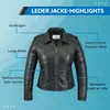 Damen Lederjacke Trend Fashion echtleder Jacke aus Lamm Produktbild-Vorschau 2