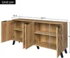 Credenza moderna Sweiko a 4 ante, 160,5 x 35,5 x 78 cm - Anteprima dell’immagine prodotto 6