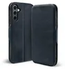 A dark blue flip case for a smartphone is shown from two angles against a white background. Anteprima dell’immagine prodotto