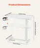 A diagram showing the dimensions of a height-adjustable overbed table. Produktbild-Vorschau