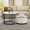 MODFU Couchtisch Wohnzimmertisch 2er Set für Wohnzimmer, Produktbild-Vorschau 3