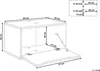 A diagram showing the dimensions of a bathroom vanity unit with a sink cutout and a hinged door. Podgląd zdjęcia produktu