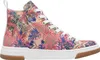 A single high-top sneaker with a floral jungle print. Voir les images du produit