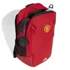 A red Manchester United backpack with headphones and a water bottle. Podgląd zdjęcia produktu