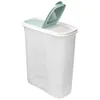 A transparent plastic food storage container with a light green lid, shown from a slightly elevated side angle against a white background. Produktbild-Vorschau
