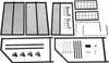 An overhead view of disassembled parts for a multi-level dumbbell rack. Podgląd zdjęcia produktu