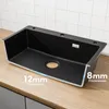 CECIPA Granitspüle Küchenspüle 70*45cm Schwarz spüle mit Produktbild-Vorschau 6