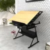 vidaXL Table à dessin avec plateau inclinable 2 tiroirs et Voir les images du produit 6
