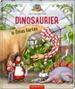 A children's book cover depicting dinosaurs interacting with people in a garden setting. Voir les images du produit