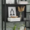 Libreria Relaxdays, 14 ripiani, effetto legno e metallo, Anteprima dell’immagine prodotto 5