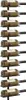 A black metal wine rack holding ten bottles of white wine, mounted on a white background. Náhľad obrázku produktu