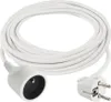 A white extension cord coiled on a white background. Produktbild-Vorschau