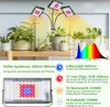 A grow light with multiple adjustable heads illuminating several potted plants on a shelf, with a spectrum graph in the background. Anteprima dell’immagine prodotto