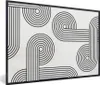 MuchoWow® Gerahmtes Poster Kunst - Rund - Schwarz - Weiß Produktbild-Vorschau 1