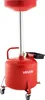 A red oil drain pan with a funnel and adjustable height stand, on wheels. Náhľad obrázku produktu