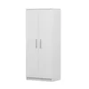 A white two-door wardrobe standing in the center of a white background. Produktbild-Vorschau