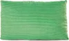 A rectangular pillow with green and white horizontal stripes. Produktbild-Vorschau