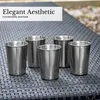 Intirilife 5x Stapelbare Edelstahl Becher in 170 ml - Produktbild-Vorschau 7