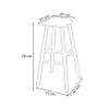 A line drawing of a bar stool with dimensions indicated. Voir les images du produit
