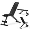 A collage of three images showing a black adjustable weight bench from different angles. Podgląd zdjęcia produktu