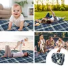 EBRAN TRADE Picknickdecke, Marineblau Beige, 200x200 cm, Produktbild-Vorschau 12