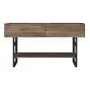 A console table with a wooden top and black metal legs and a shelf. Náhled obrázku produktu