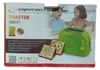 The image shows the packaging of a green Esperanza SMILEY toaster, with two slices of toast featuring smiley face designs. Two children are visible in the background, smiling. Produktbild-Vorschau