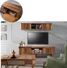 tv Wand Holz Stil Modern Regal Wohnzimmer Möbel Schrank neu Produktbild-Vorschau 2