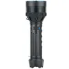 A studio shot of a black LED flashlight with blue accents against a white background. Podgląd zdjęcia produktu
