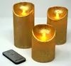 Anna's Collection Stumpfe Kerzen - 3x - gold - LED-Kerzen Produktbild-Vorschau 4