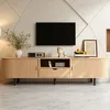 Merax TV Lowboard Rundform mit Rollo-Tür, TV-Schrank mit Produktbild-Vorschau 1