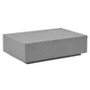 A gray rectangular coffee table is shown against a white background.