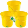 Novaliv, 3 stuks emmers, 5 liter, geel, met maatverdeling - Productafbeelding-voorbeeld 5
