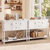 COSTWAY Vintage console tafel met 2 lades en 2 kastjes, Productafbeelding-voorbeeld 8