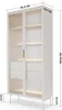 Vitrine LUMI 92 cm Kaschmir Riffelglas LED Gold Hochvitrine Produktbild-Vorschau 9