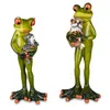 Dekofigur Froschfrau mit Katze H. 15,5cm grün Formano Produktbild-Vorschau 2