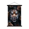 MuchoWow® Textilposter Porträt - Tiger - Blumen 40x60 cm Produktbild-Vorschau 1