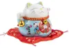 Maneki-Neko-Figur, Porzellan, blau, 10x12x10 cm, beweglicher Arm Voir les images du produit