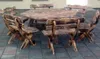 Rustikale Gartenmöbel SZ-OP aus geflammtem Holz – Tisch + 6 Produktbild-Vorschau 1