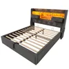 Flieks Lit hydraulique capitonné 140x200cm avec USb & Voir les images du produit 10