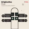 A diagram illustrating the features of a door handle set, with text descriptions and icons. Produktbild-Vorschau